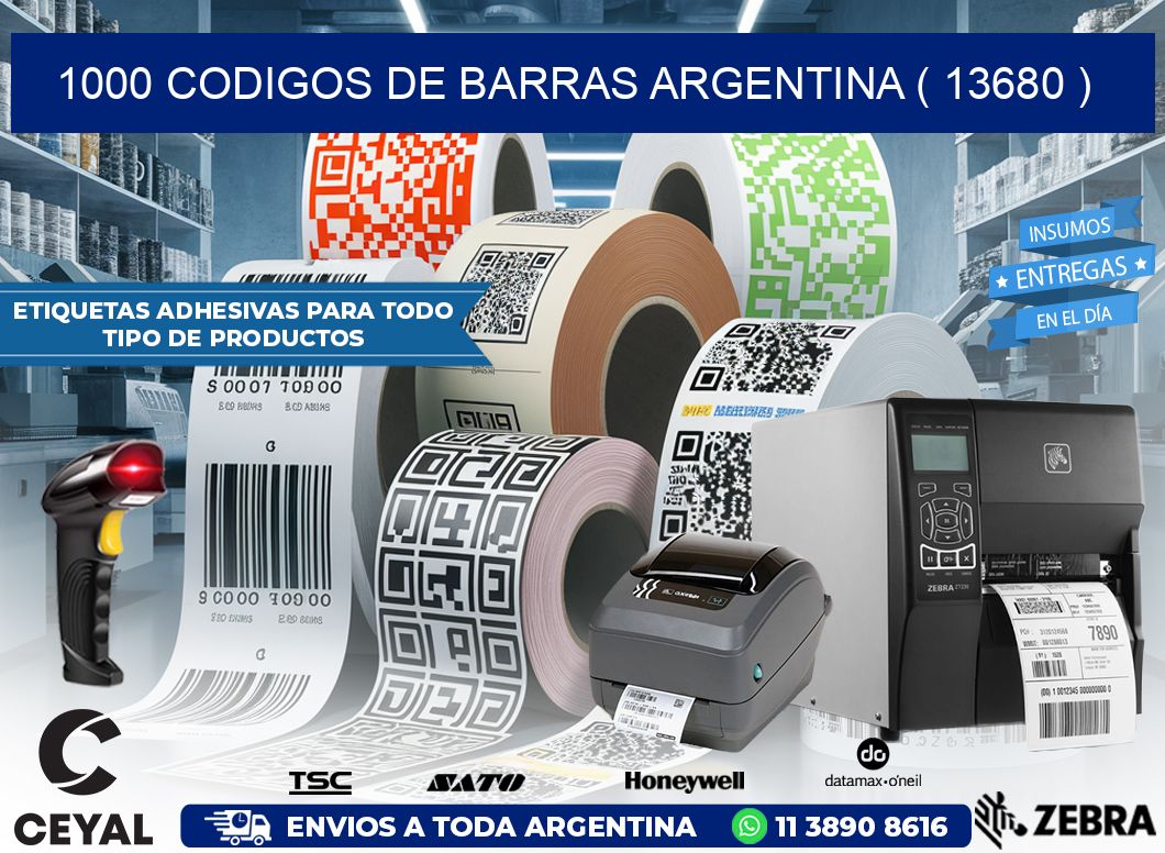 1000 codigos de barras argentina ( 13680 )