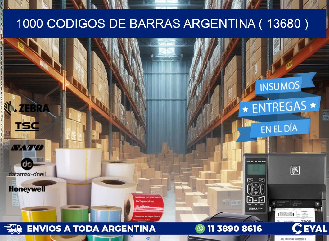 1000 codigos de barras argentina ( 13680 )