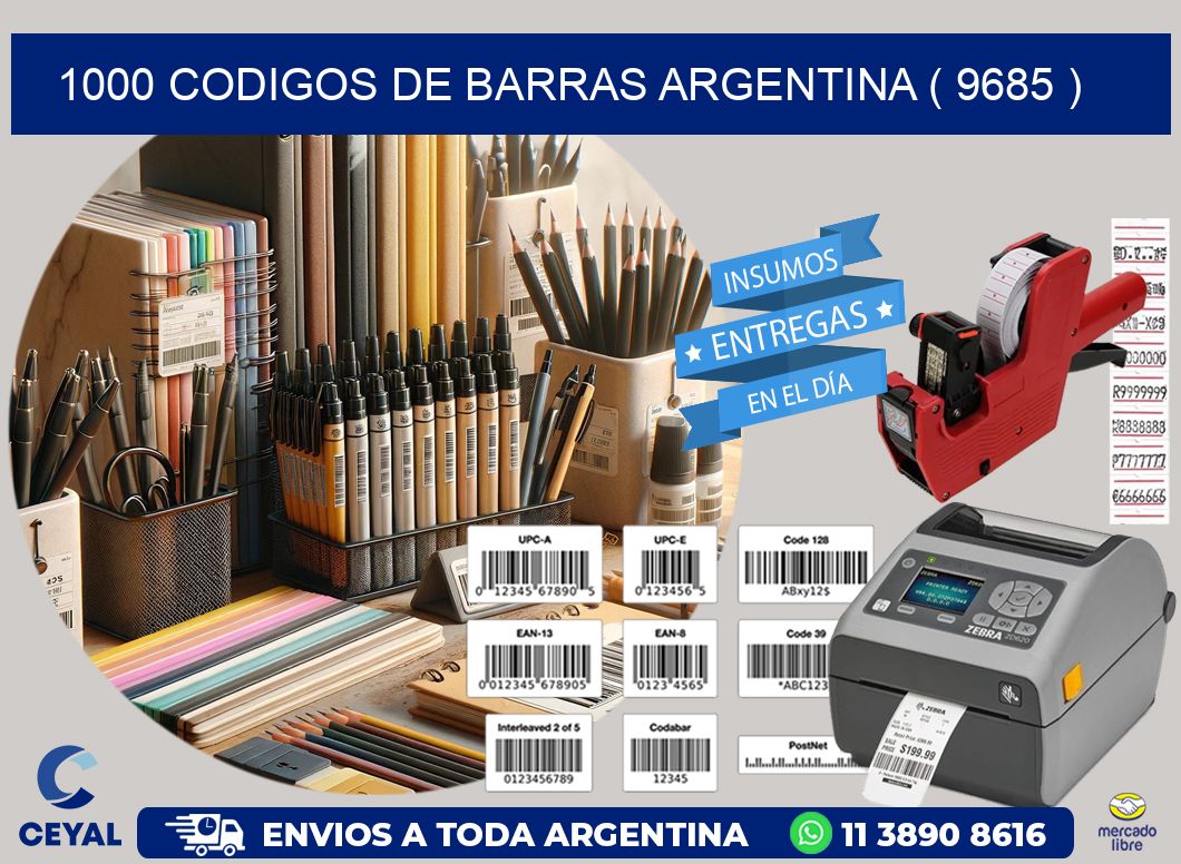 1000 codigos de barras argentina ( 9685 )
