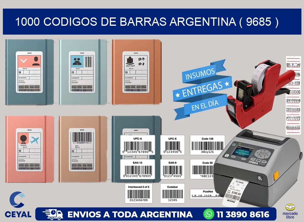 1000 codigos de barras argentina ( 9685 )
