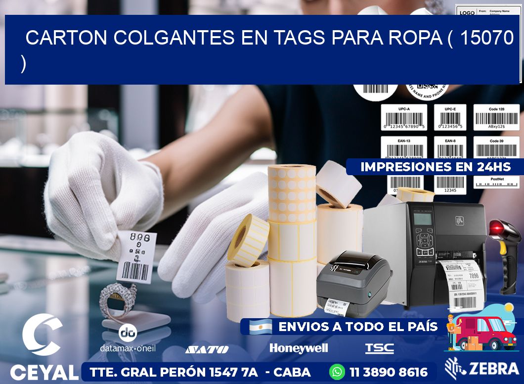 CARTON COLGANTES EN TAGS PARA ROPA ( 15070 )