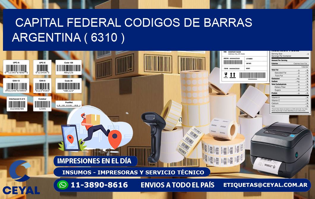 Capital federal codigos de barras argentina ( 6310 )