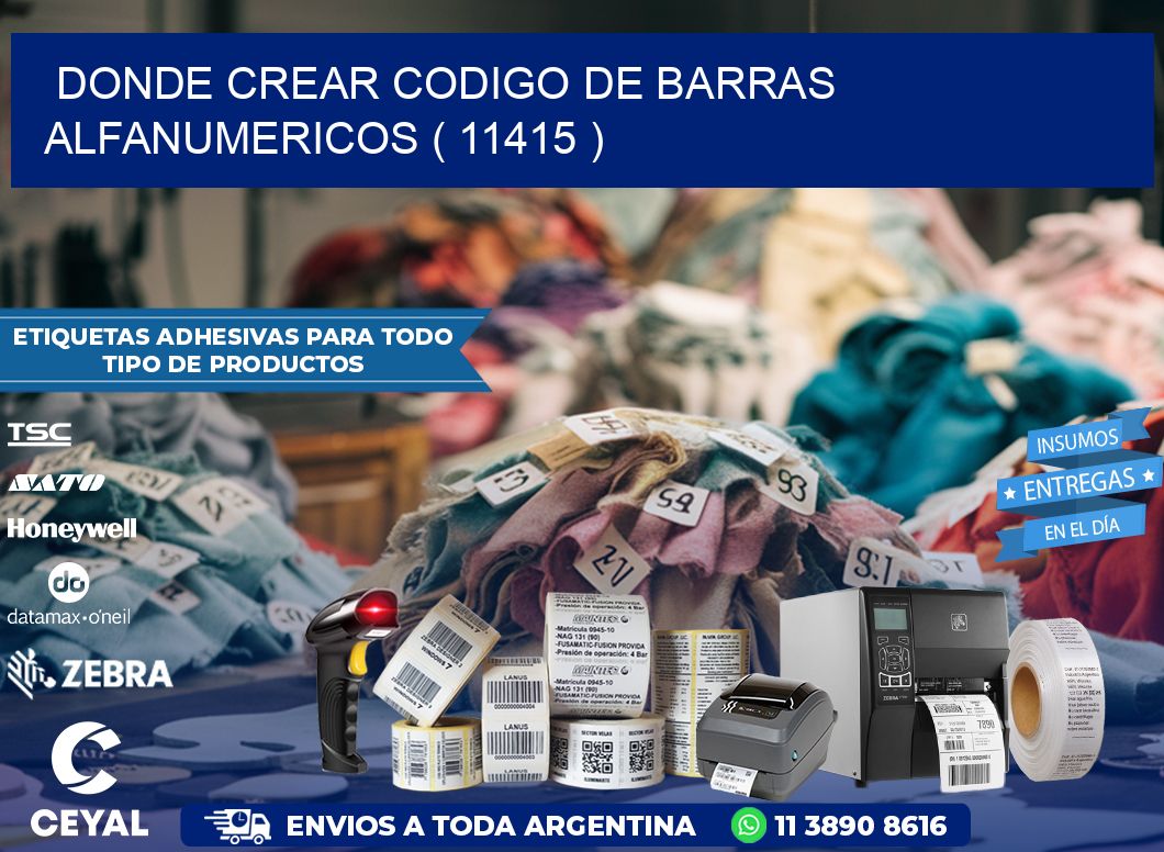 DONDE CREAR CODIGO DE BARRAS ALFANUMERICOS ( 11415 )
