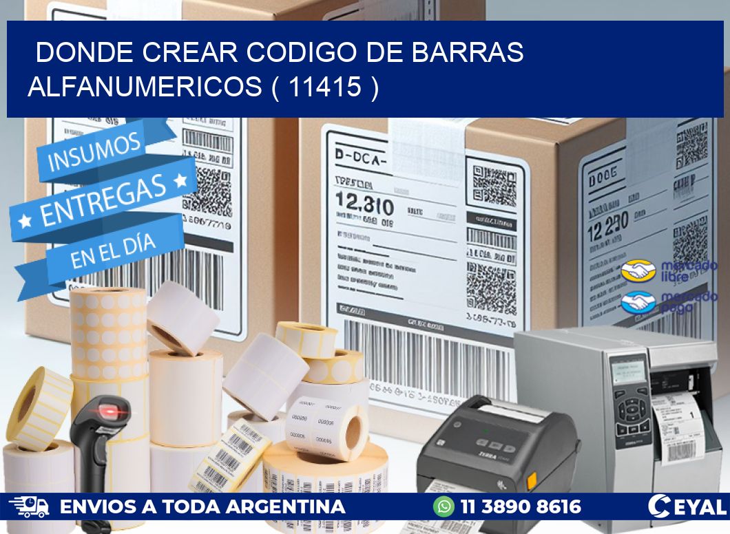 DONDE CREAR CODIGO DE BARRAS ALFANUMERICOS ( 11415 )