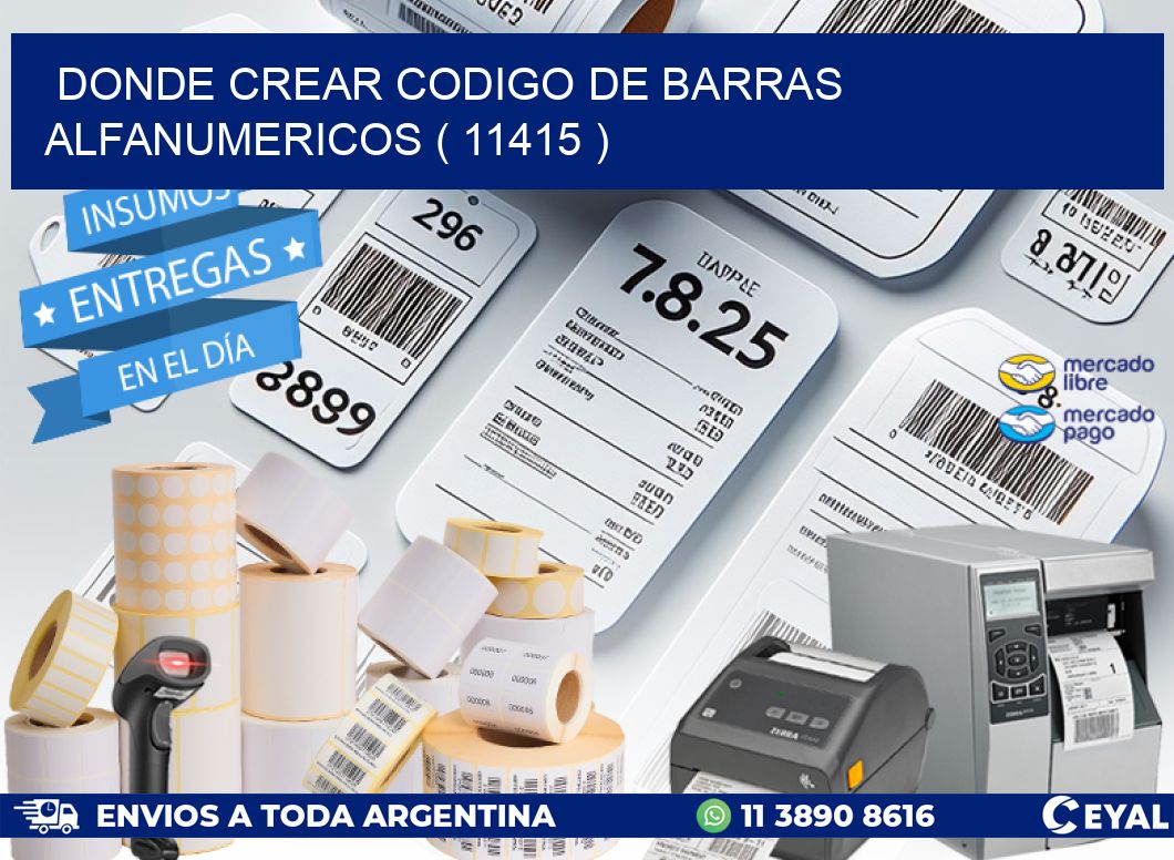 DONDE CREAR CODIGO DE BARRAS ALFANUMERICOS ( 11415 )