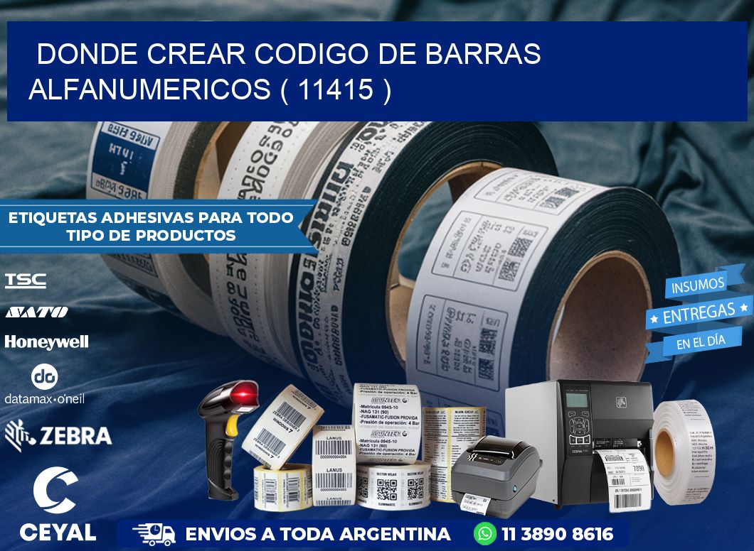 DONDE CREAR CODIGO DE BARRAS ALFANUMERICOS ( 11415 )
