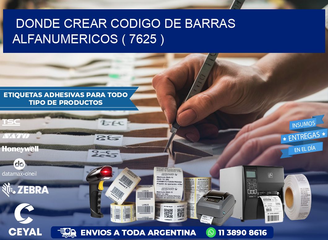 DONDE CREAR CODIGO DE BARRAS ALFANUMERICOS ( 7625 )