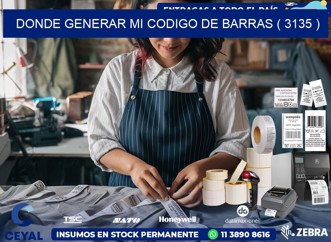 DONDE GENERAR MI CODIGO DE BARRAS ( 3135 )