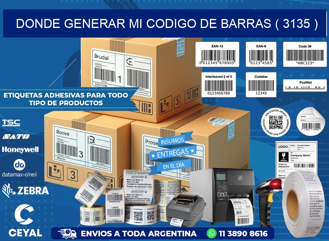 DONDE GENERAR MI CODIGO DE BARRAS ( 3135 )