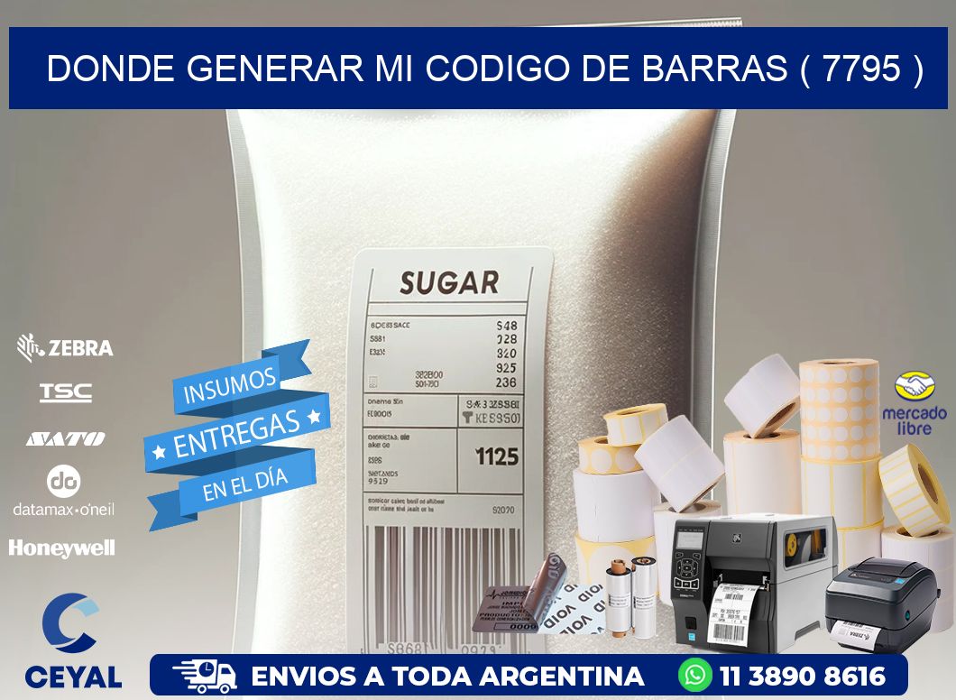 DONDE GENERAR MI CODIGO DE BARRAS ( 7795 )