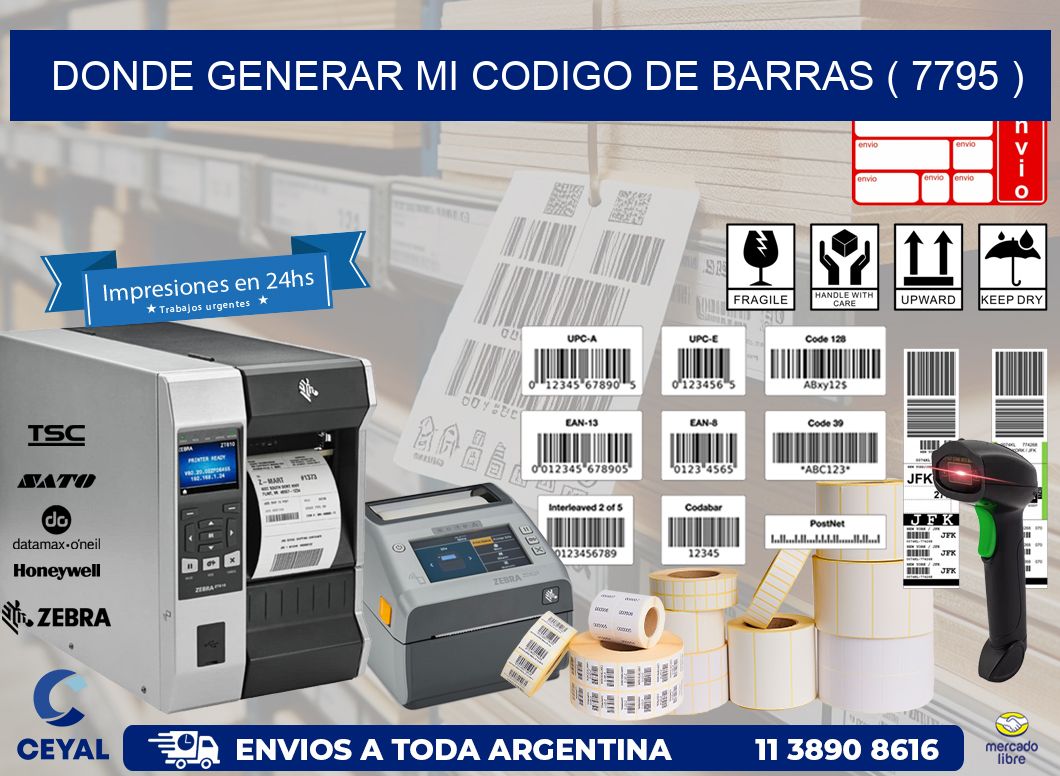 DONDE GENERAR MI CODIGO DE BARRAS ( 7795 )