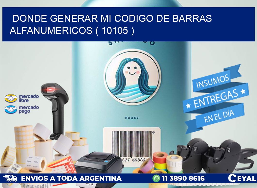 DONDE GENERAR MI CODIGO DE BARRAS ALFANUMERICOS ( 10105 )