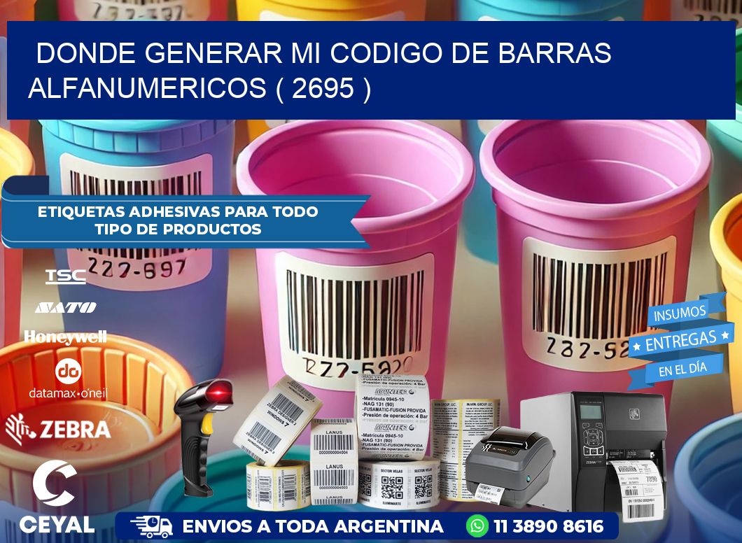 DONDE GENERAR MI CODIGO DE BARRAS ALFANUMERICOS ( 2695 )