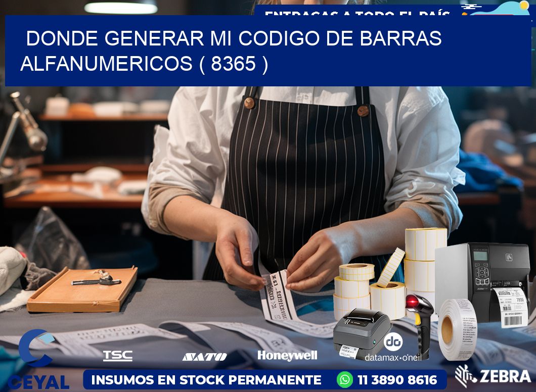 DONDE GENERAR MI CODIGO DE BARRAS ALFANUMERICOS ( 8365 )