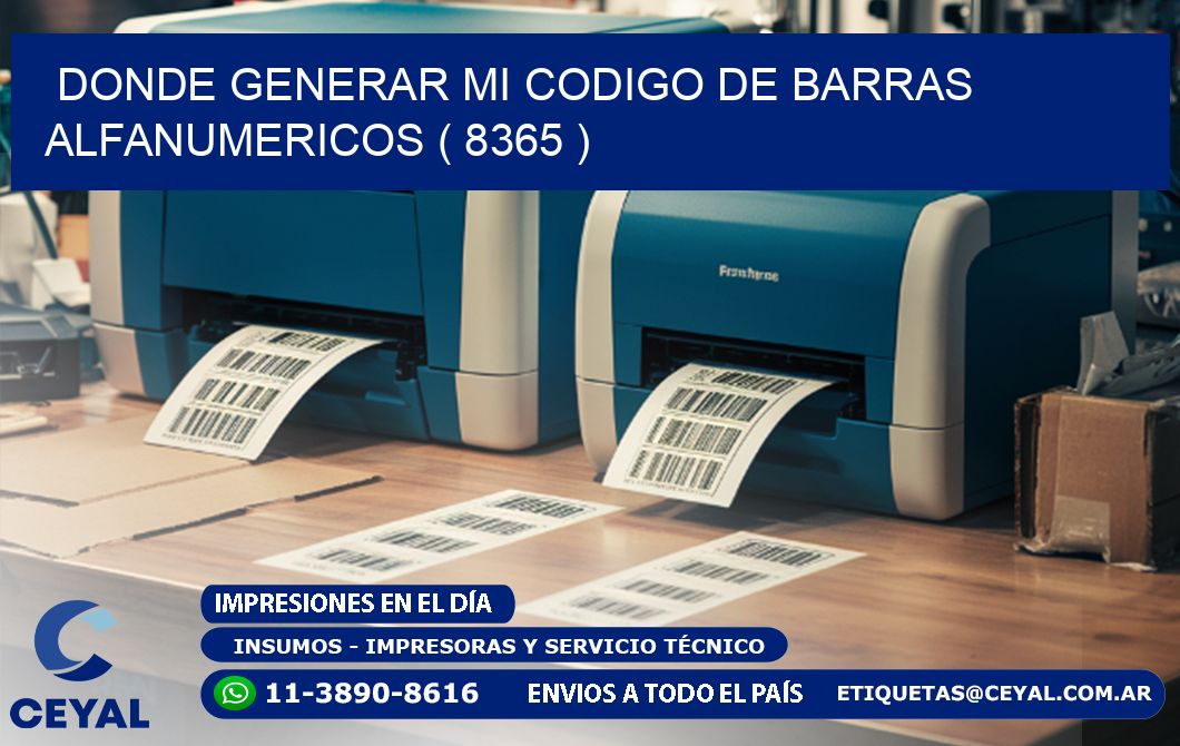 DONDE GENERAR MI CODIGO DE BARRAS ALFANUMERICOS ( 8365 )