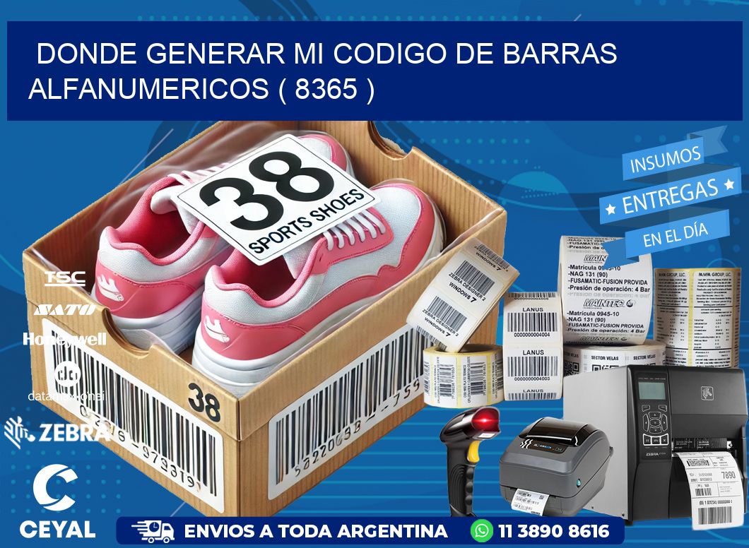 DONDE GENERAR MI CODIGO DE BARRAS ALFANUMERICOS ( 8365 )