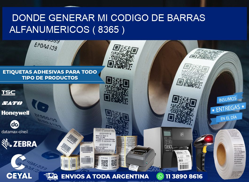 DONDE GENERAR MI CODIGO DE BARRAS ALFANUMERICOS ( 8365 )