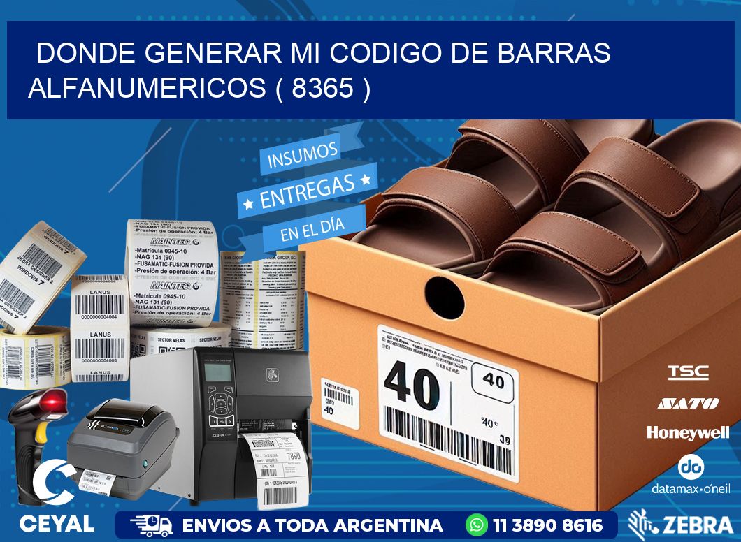 DONDE GENERAR MI CODIGO DE BARRAS ALFANUMERICOS ( 8365 )