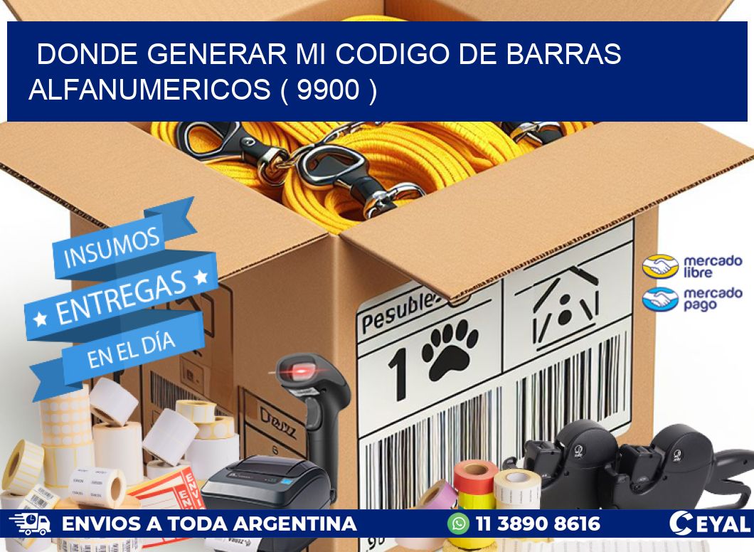 DONDE GENERAR MI CODIGO DE BARRAS ALFANUMERICOS ( 9900 )