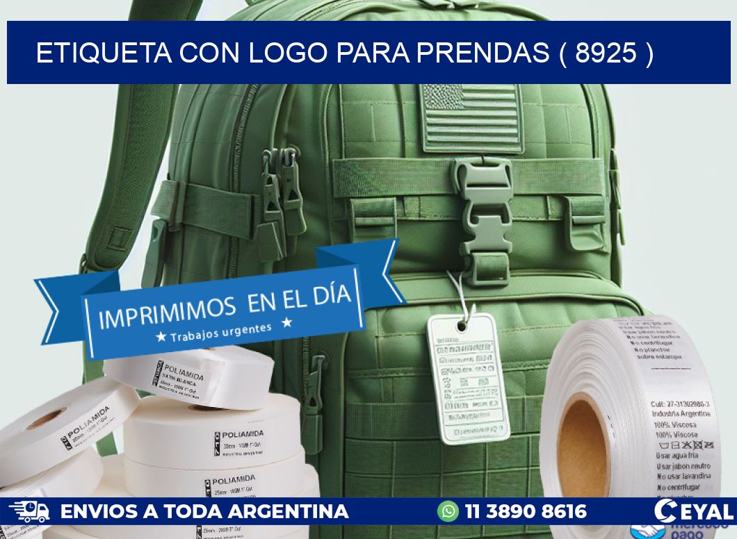 ETIQUETA CON LOGO PARA PRENDAS ( 8925 )