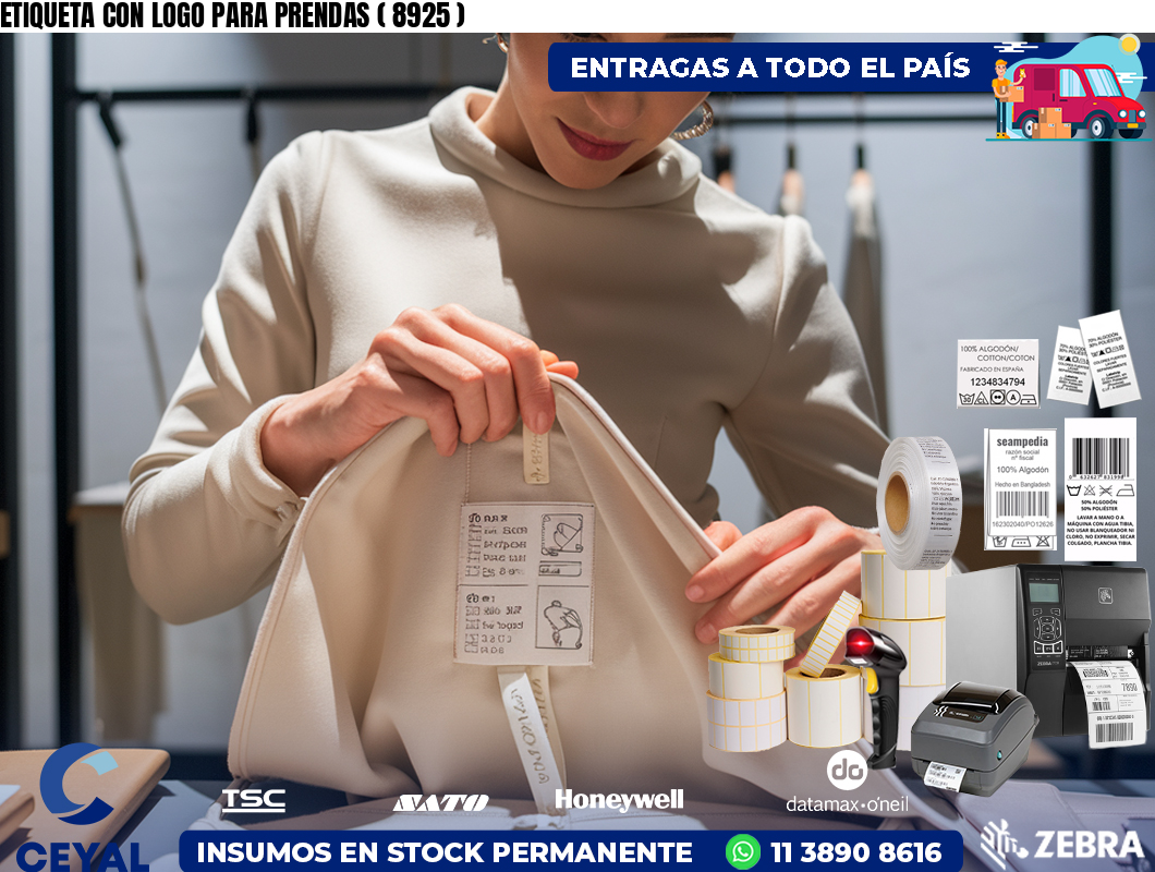 ETIQUETA CON LOGO PARA PRENDAS ( 8925 )