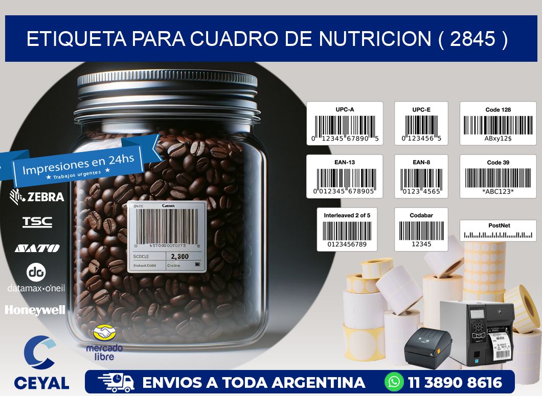ETIQUETA PARA CUADRO DE NUTRICION ( 2845 )