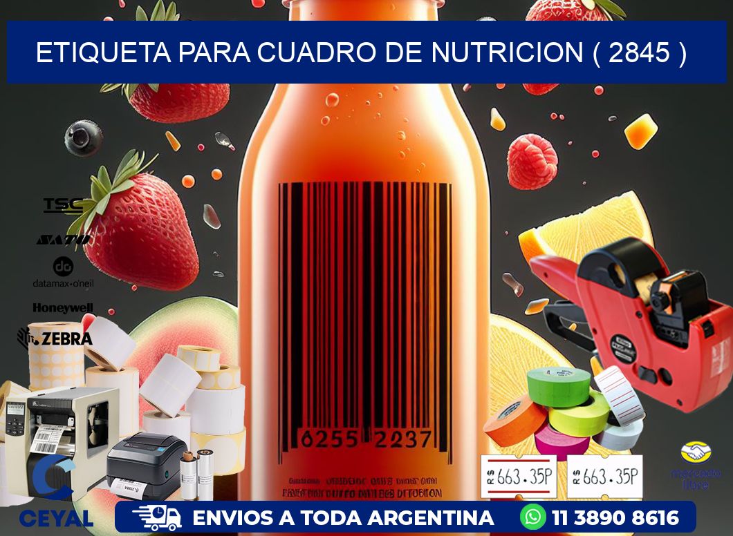 ETIQUETA PARA CUADRO DE NUTRICION ( 2845 )
