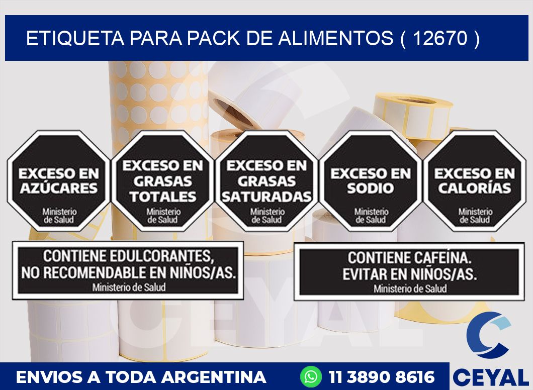 ETIQUETA PARA PACK DE ALIMENTOS ( 12670 )