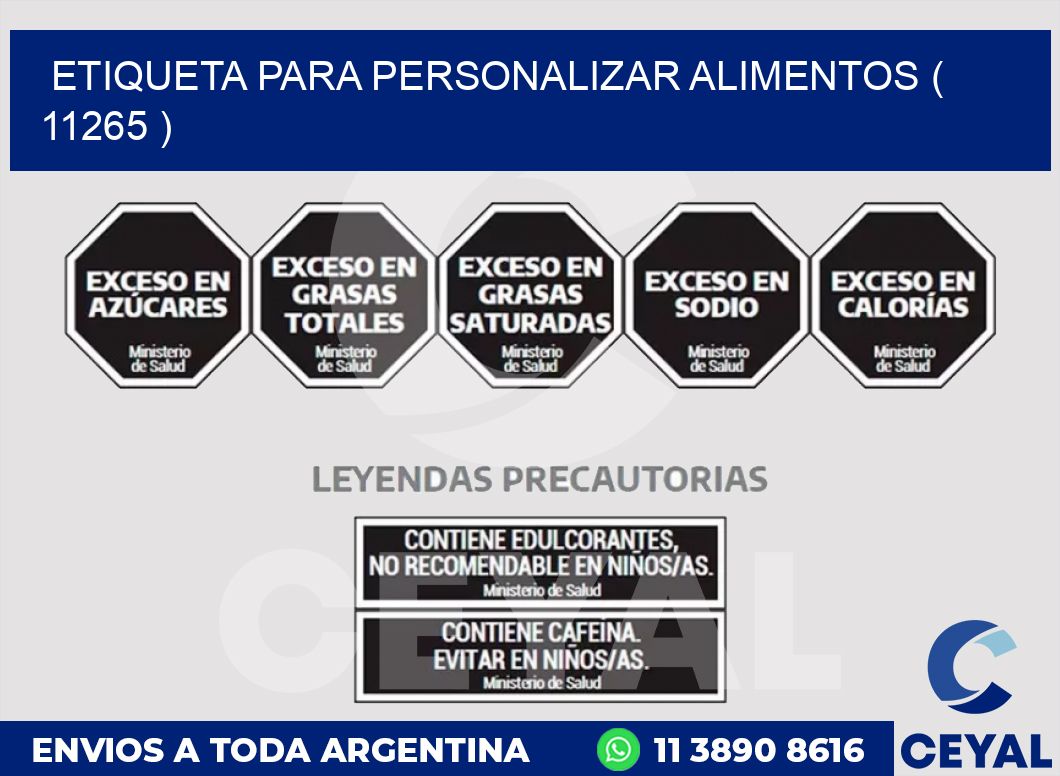 ETIQUETA PARA PERSONALIZAR ALIMENTOS ( 11265 )