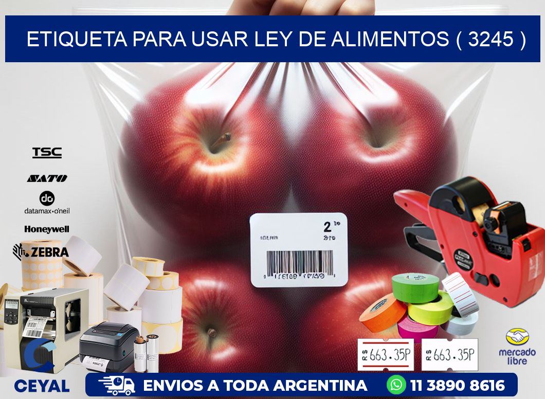 ETIQUETA PARA USAR LEY DE ALIMENTOS ( 3245 )