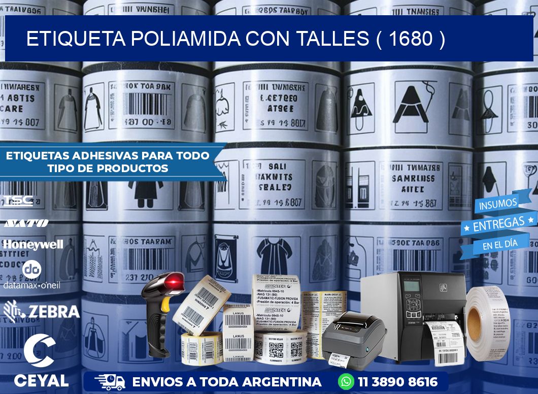 ETIQUETA POLIAMIDA CON TALLES ( 1680 )