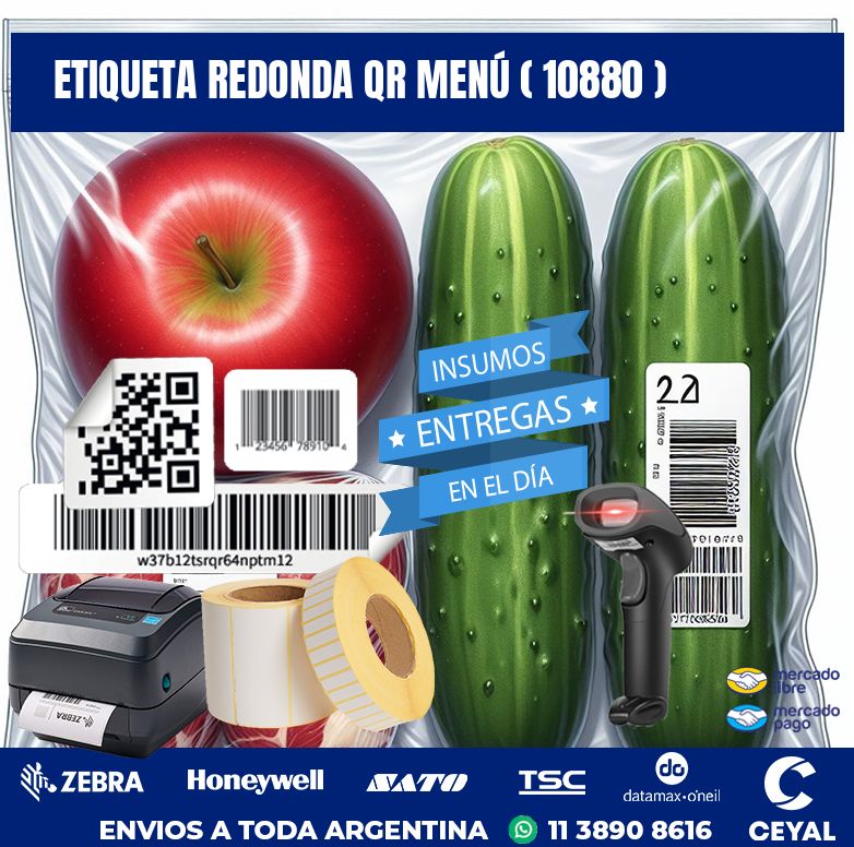 ETIQUETA REDONDA QR MENÚ ( 10880 )