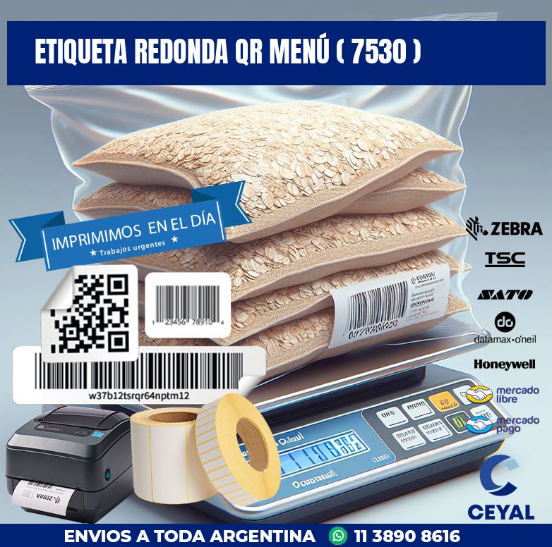ETIQUETA REDONDA QR MENÚ ( 7530 )