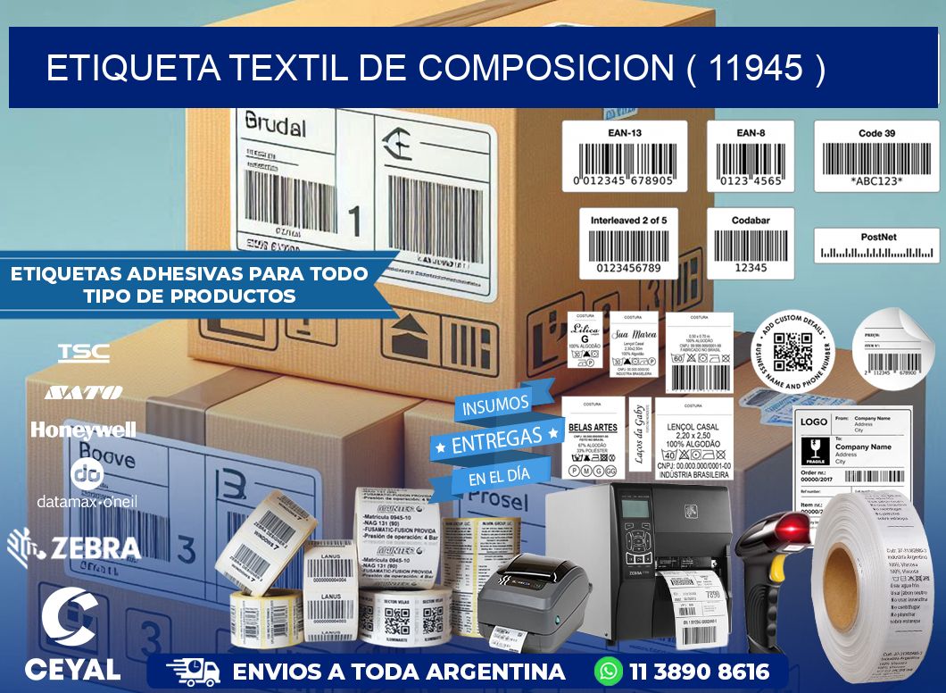 ETIQUETA TEXTIL DE COMPOSICION ( 11945 )