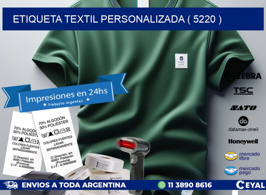 ETIQUETA TEXTIL PERSONALIZADA ( 5220 )
