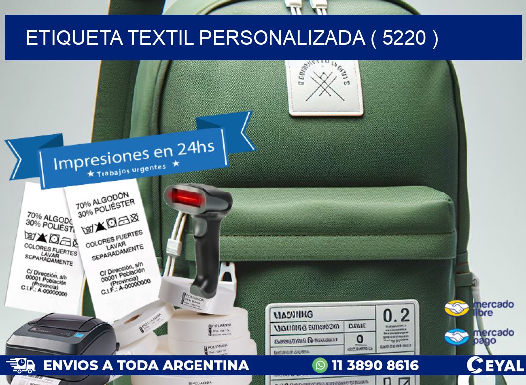 ETIQUETA TEXTIL PERSONALIZADA ( 5220 )