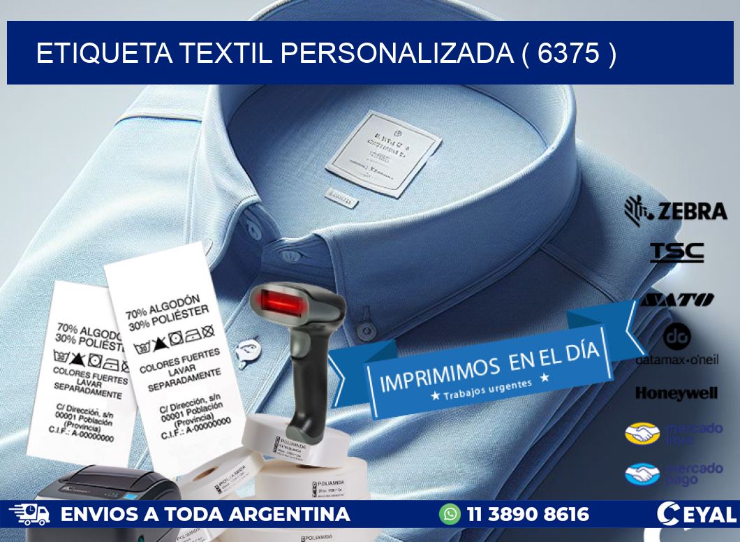 ETIQUETA TEXTIL PERSONALIZADA ( 6375 )
