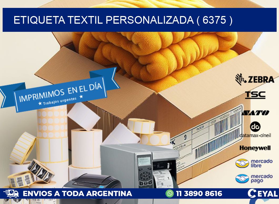 ETIQUETA TEXTIL PERSONALIZADA ( 6375 )