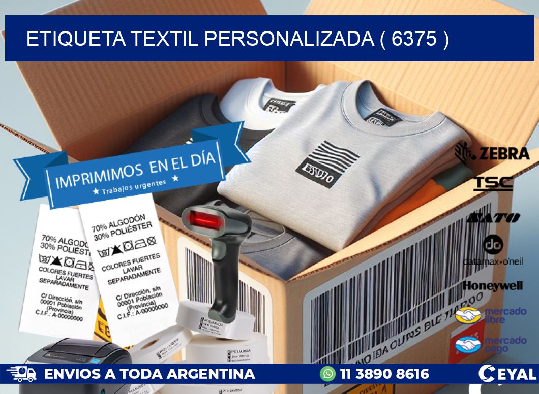 ETIQUETA TEXTIL PERSONALIZADA ( 6375 )