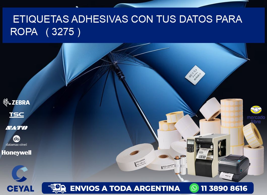 ETIQUETAS ADHESIVAS CON TUS DATOS PARA ROPA   ( 3275 )