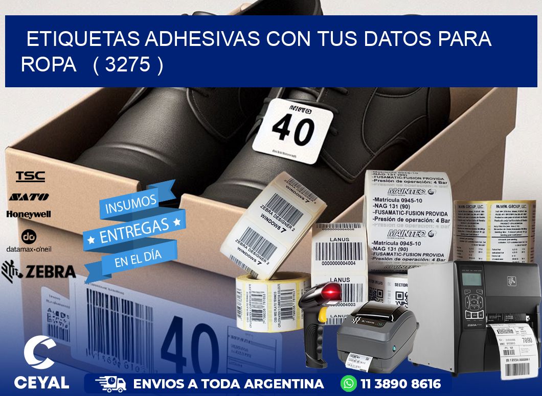 ETIQUETAS ADHESIVAS CON TUS DATOS PARA ROPA   ( 3275 )