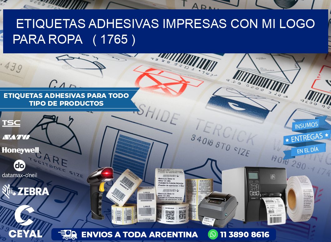 ETIQUETAS ADHESIVAS IMPRESAS CON MI LOGO PARA ROPA   ( 1765 )