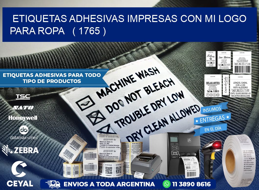 ETIQUETAS ADHESIVAS IMPRESAS CON MI LOGO PARA ROPA ( 1765 )