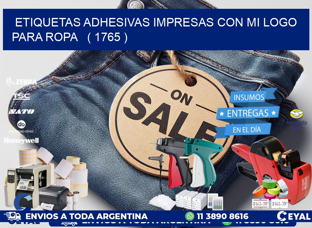 ETIQUETAS ADHESIVAS IMPRESAS CON MI LOGO PARA ROPA ( 1765 )