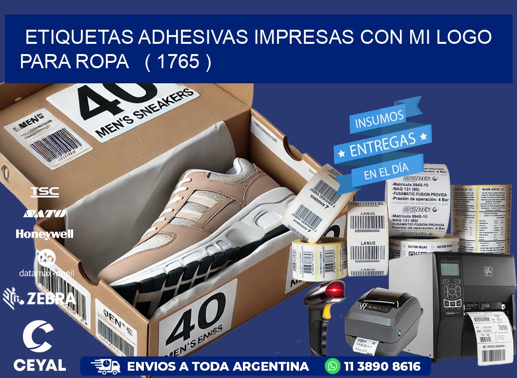 ETIQUETAS ADHESIVAS IMPRESAS CON MI LOGO PARA ROPA ( 1765 )