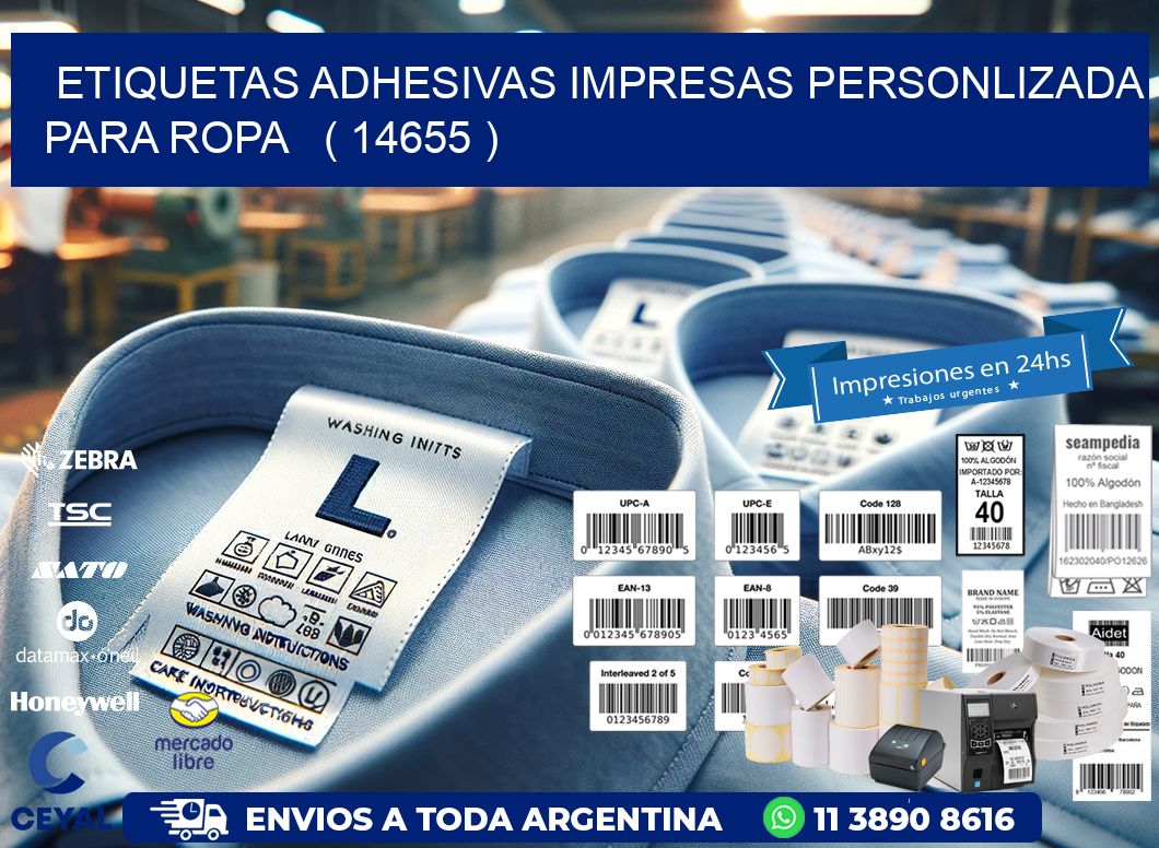 ETIQUETAS ADHESIVAS IMPRESAS PERSONLIZADA PARA ROPA ( 14655 )