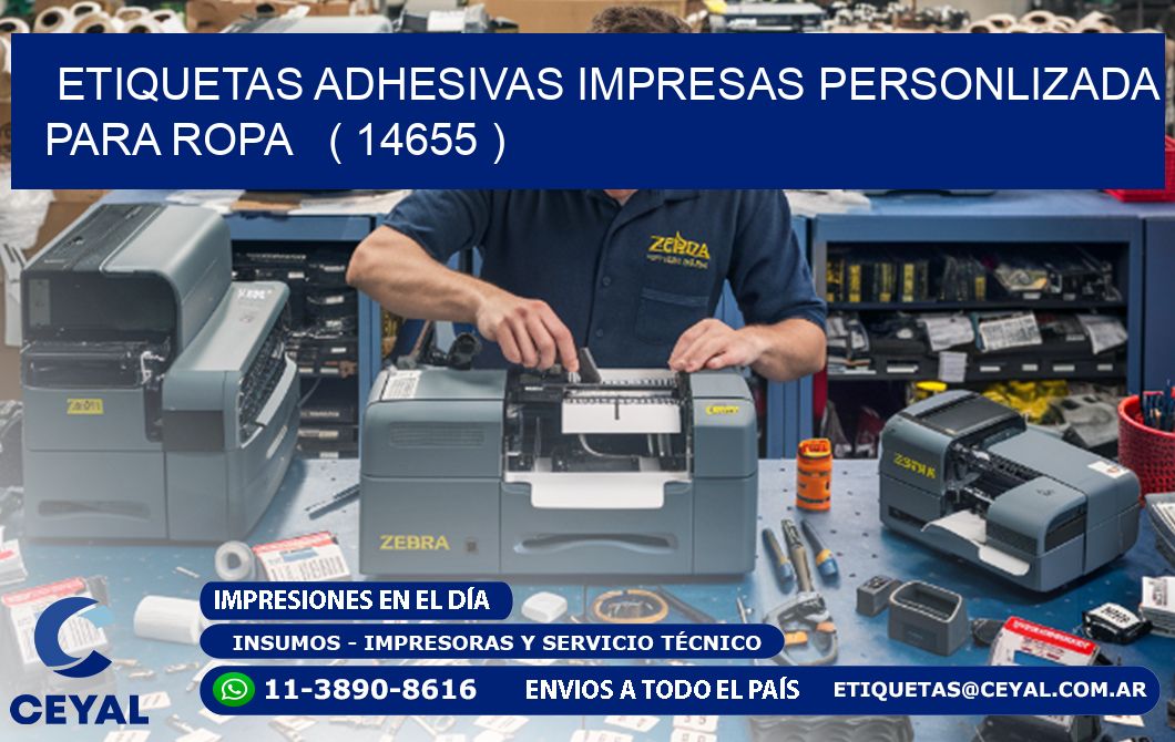 ETIQUETAS ADHESIVAS IMPRESAS PERSONLIZADA PARA ROPA ( 14655 )