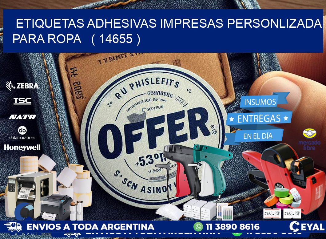 ETIQUETAS ADHESIVAS IMPRESAS PERSONLIZADA PARA ROPA ( 14655 )