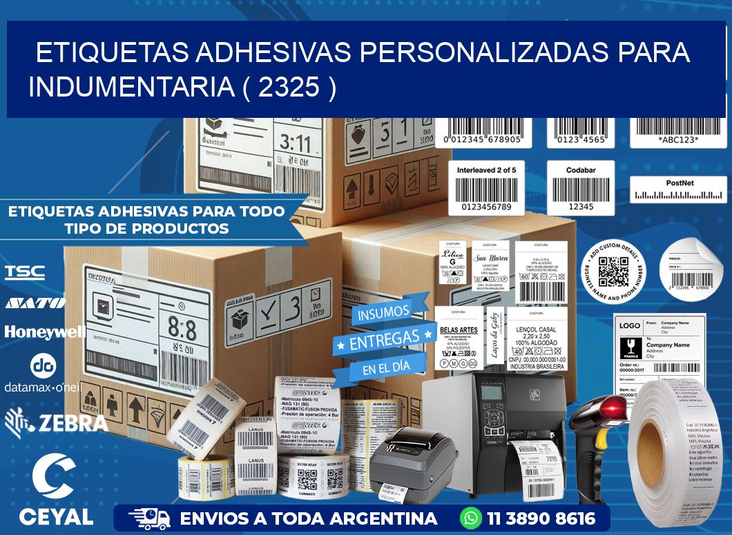 ETIQUETAS ADHESIVAS PERSONALIZADAS PARA INDUMENTARIA ( 2325 )