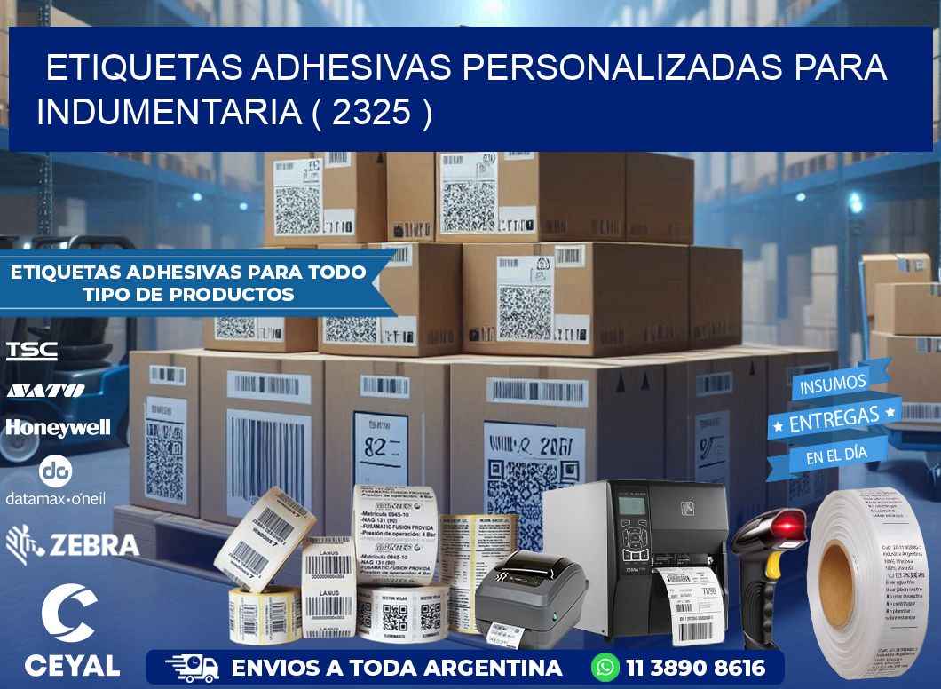 ETIQUETAS ADHESIVAS PERSONALIZADAS PARA INDUMENTARIA ( 2325 )
